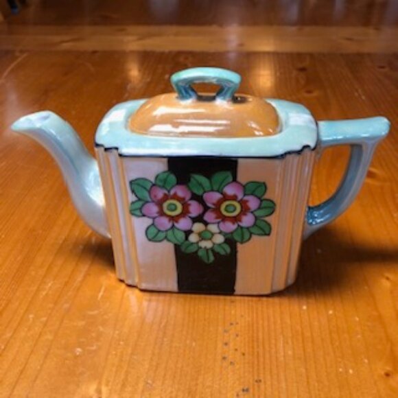 Vintage Seiei Japanese Hand Painted Lusterware Tea Pot Creamer Set 1930s Japan - Picture 2 of 10